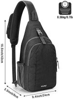 G4Free Sling Bag RFID Blocking Sling Backpack Crossbody Chest Bag Daypack for Hiking Travel(Black) - Image 3